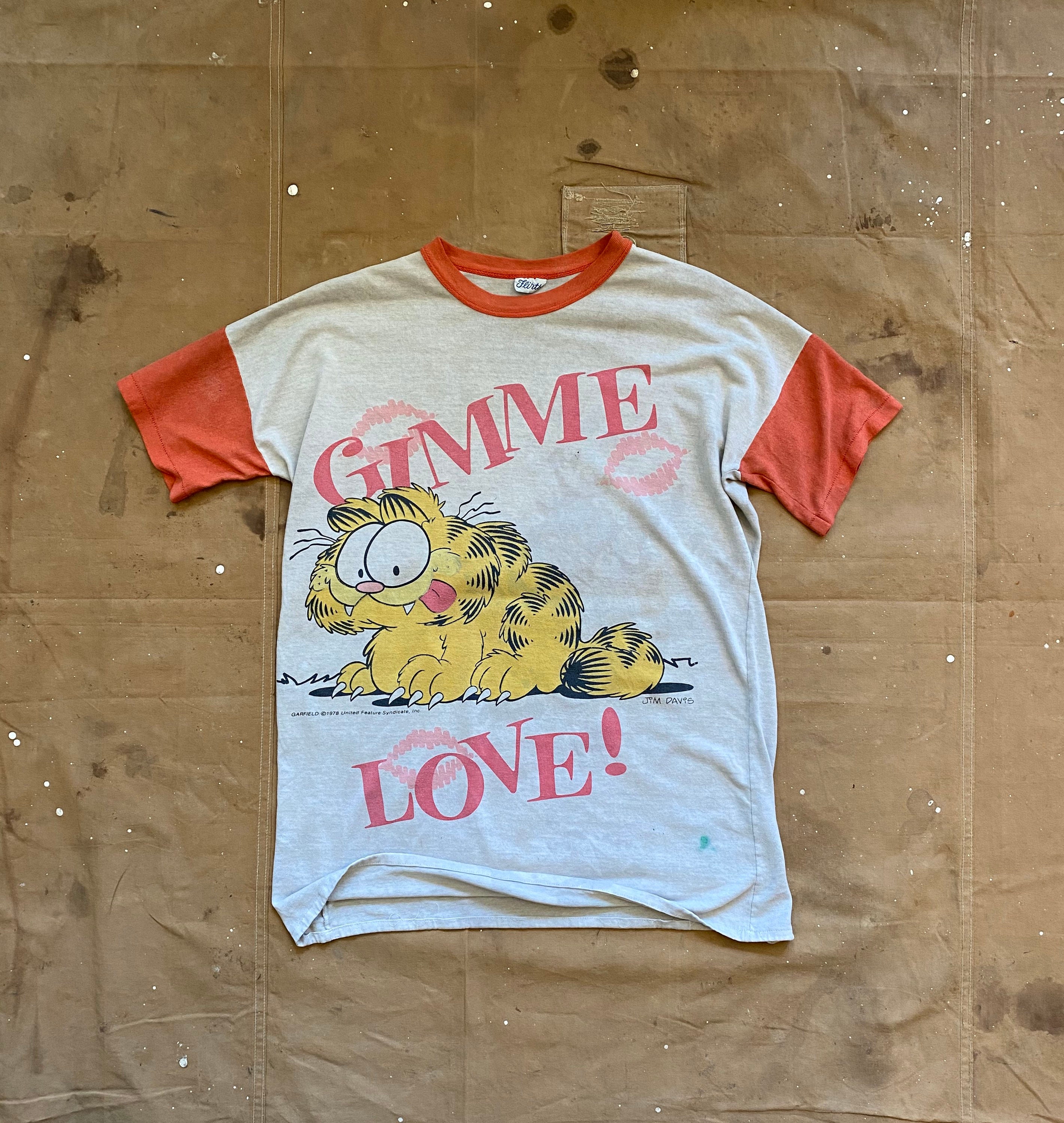 70s VINTAGE Jim Davis Garfield プリント Tシャツ Vintage 70s RARE Garfield T-Shirt 1978 Jim Davis Single