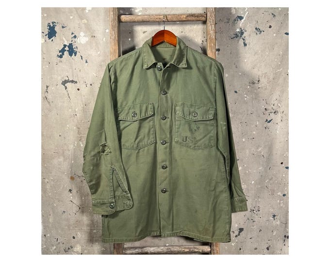 Distressed '70s USMC Fatigue Shirt OG 107