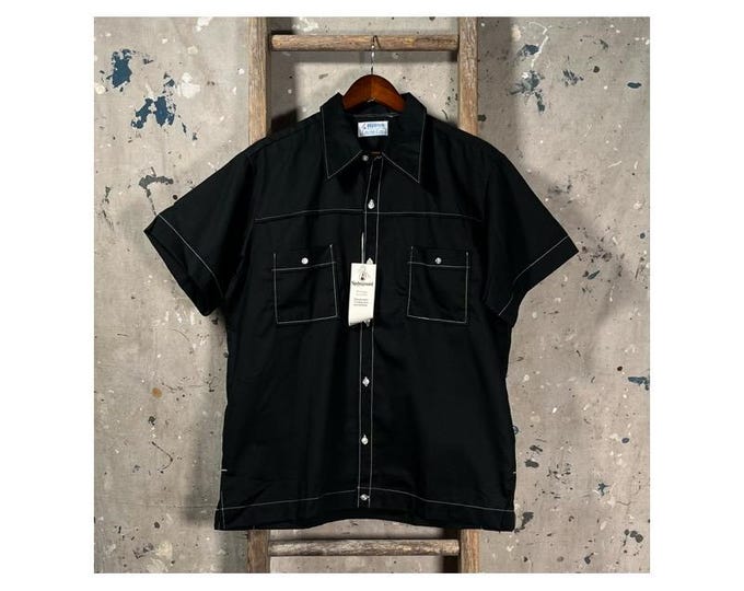 Black 1970s Bowling Shirt *Deadstock