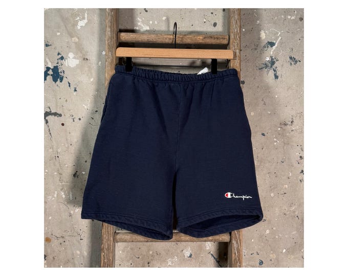 Navy Blue 1990s Champion Reverse Weave Shorts USA