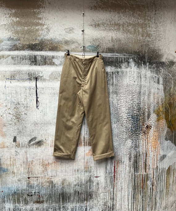 29 Waist '60s Khaki Trousers - image 1