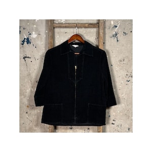 1950s / 60s Black Corduroy Shirt Jacket Easi Form