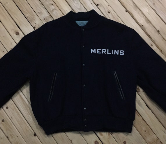 1960s Champion Letterman Jacket Running Man Wool M