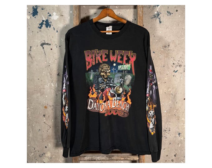 Sleeve Print Y2K Daytona Bike Week T-Shirt