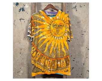 Liquid Blue 1990s Sun & Moon All Over Print T-Shirt