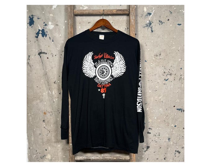 Daytona Beach '80s Harley Davidson Long Sleeve T-shirt