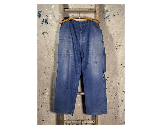 Patchwork Herringbone Twill Trousers