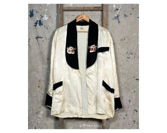 1940s Japanese Embroidered Smoking Jacket