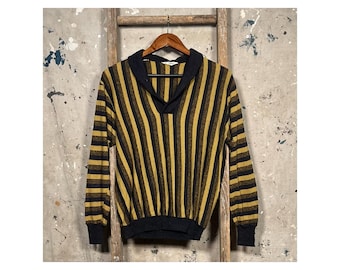 Vertical Stripe ‘60s Shawl Collar Shirt by Jockey
