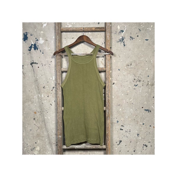 1940s WW2 Green Tank Top All Cotton