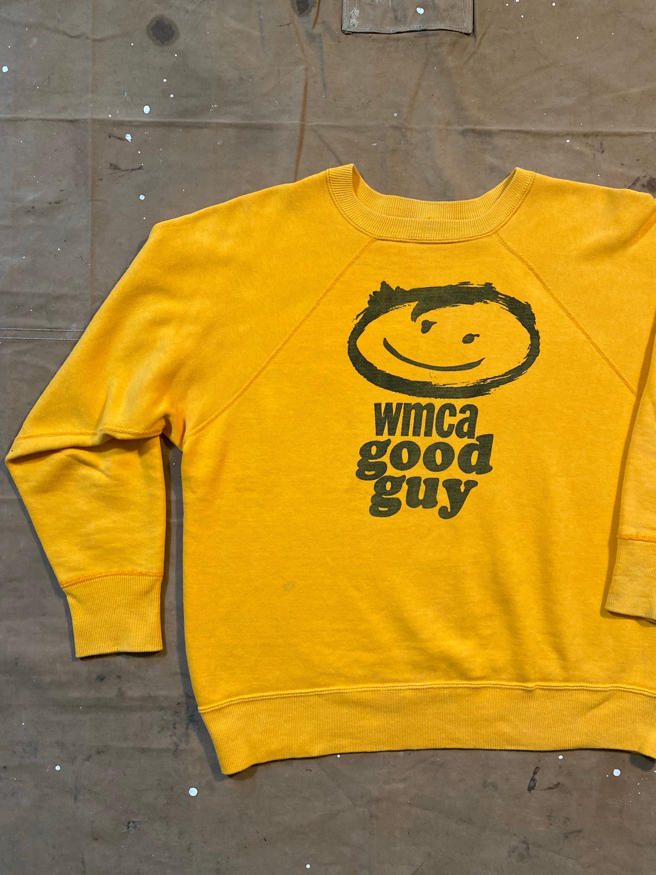 WMCA GOOD GUY EXTREMELY RARE VINTAGE 1980S YELLOW SWEATSHIRT