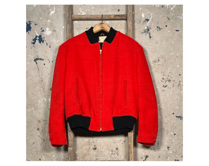 Rockabilly 1950s Red Corduroy Fosterwear Jacket