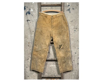 Distressed '50s Canvas Pants Double Knee