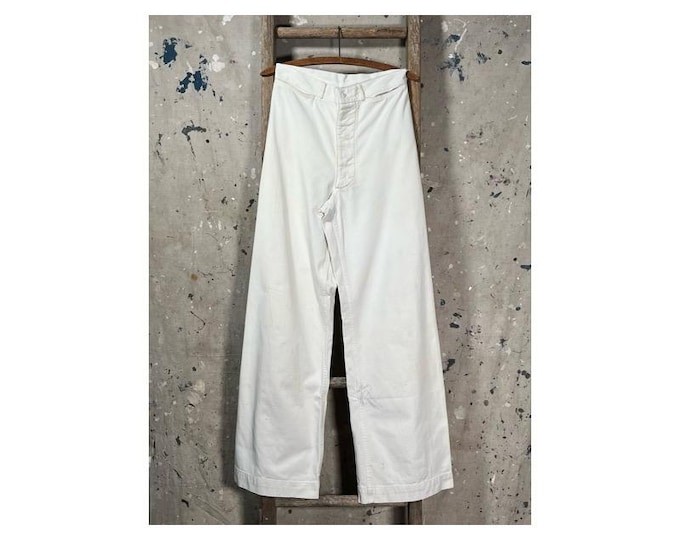 1940s White Trousers USN Sailor Pants