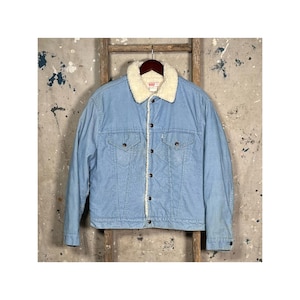 Baby Blue 1980s Levi&#39;s Corduroy Jacket Sherpa 44