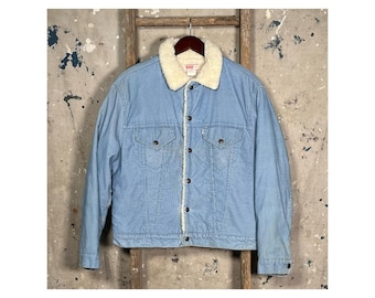 Baby Blue 1980s Levi's Corduroy Jacket Sherpa 44