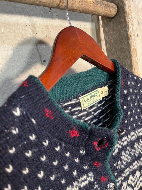LL Bean '80s Pattern Cardigan Sweater - image 4