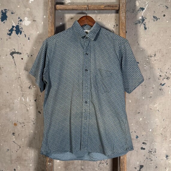 Faded 1960s Patterned Button Down Shirt - image 2