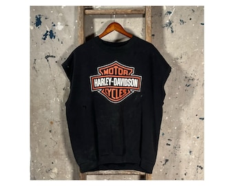 1980s Harley Davidson Cut Off weatshirt XXL
