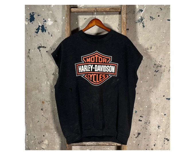 1980s Harley Davidson Cut Off weatshirt XXL