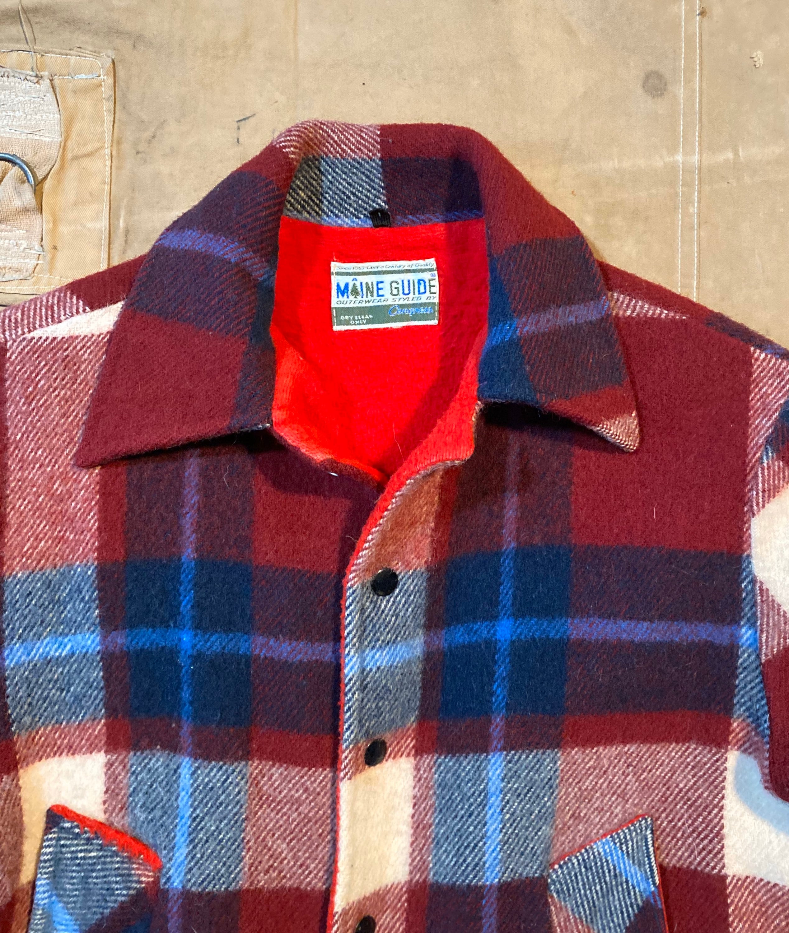 60s Wool Shirt jacket Maine Guide Plaid 