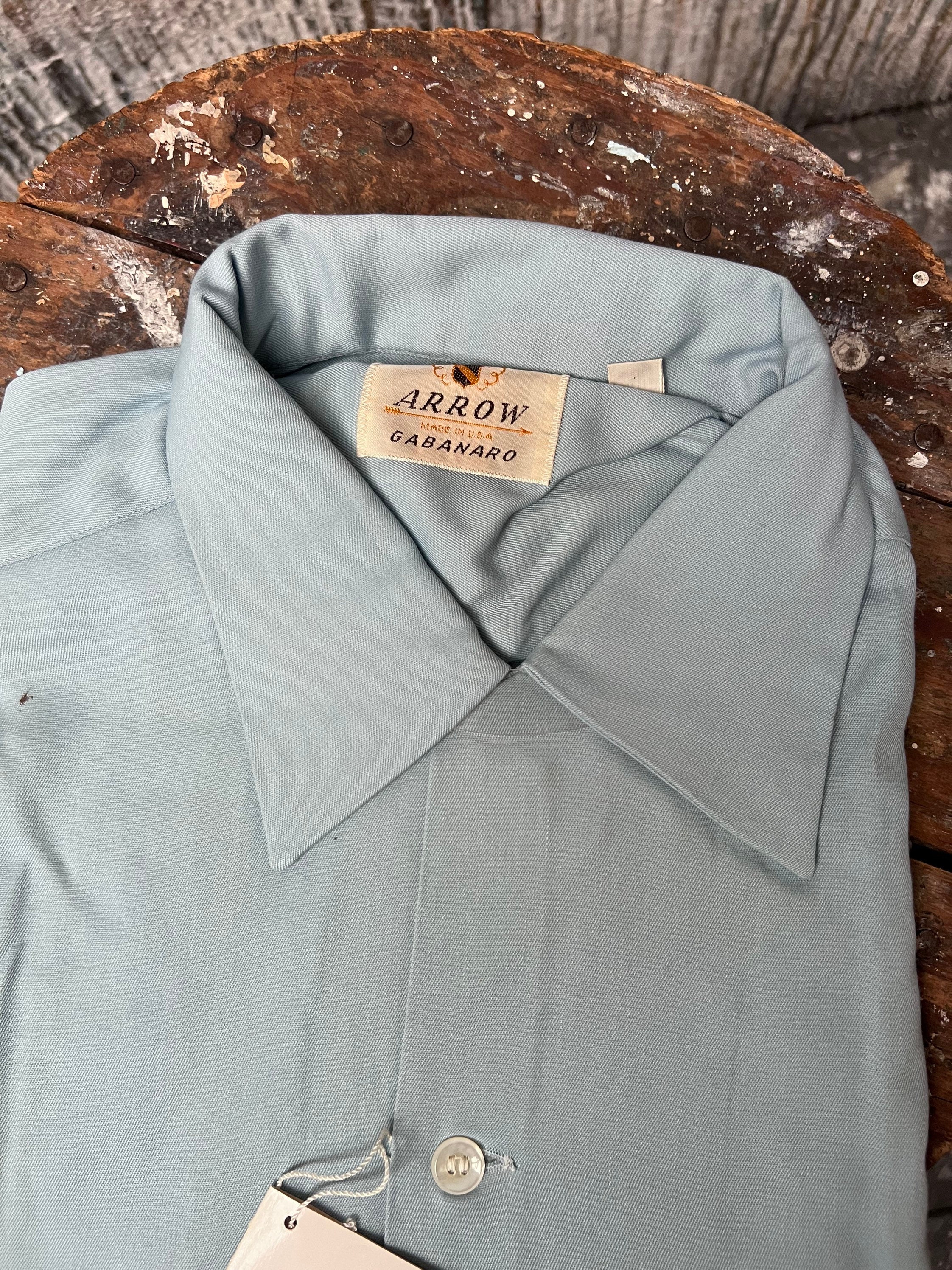 NOS 1940s Rayon Loop Collar Shirt by Arrow Gabanaro