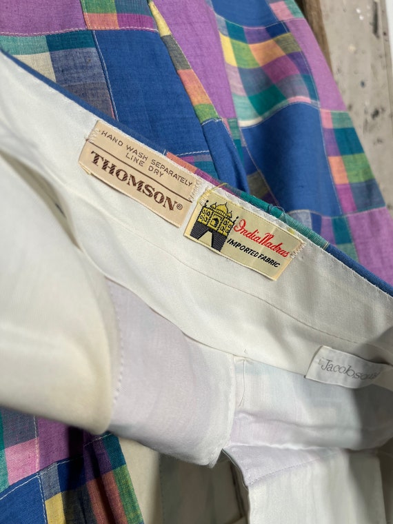Patchwork 1960s Madras Plaid Trousers - image 2