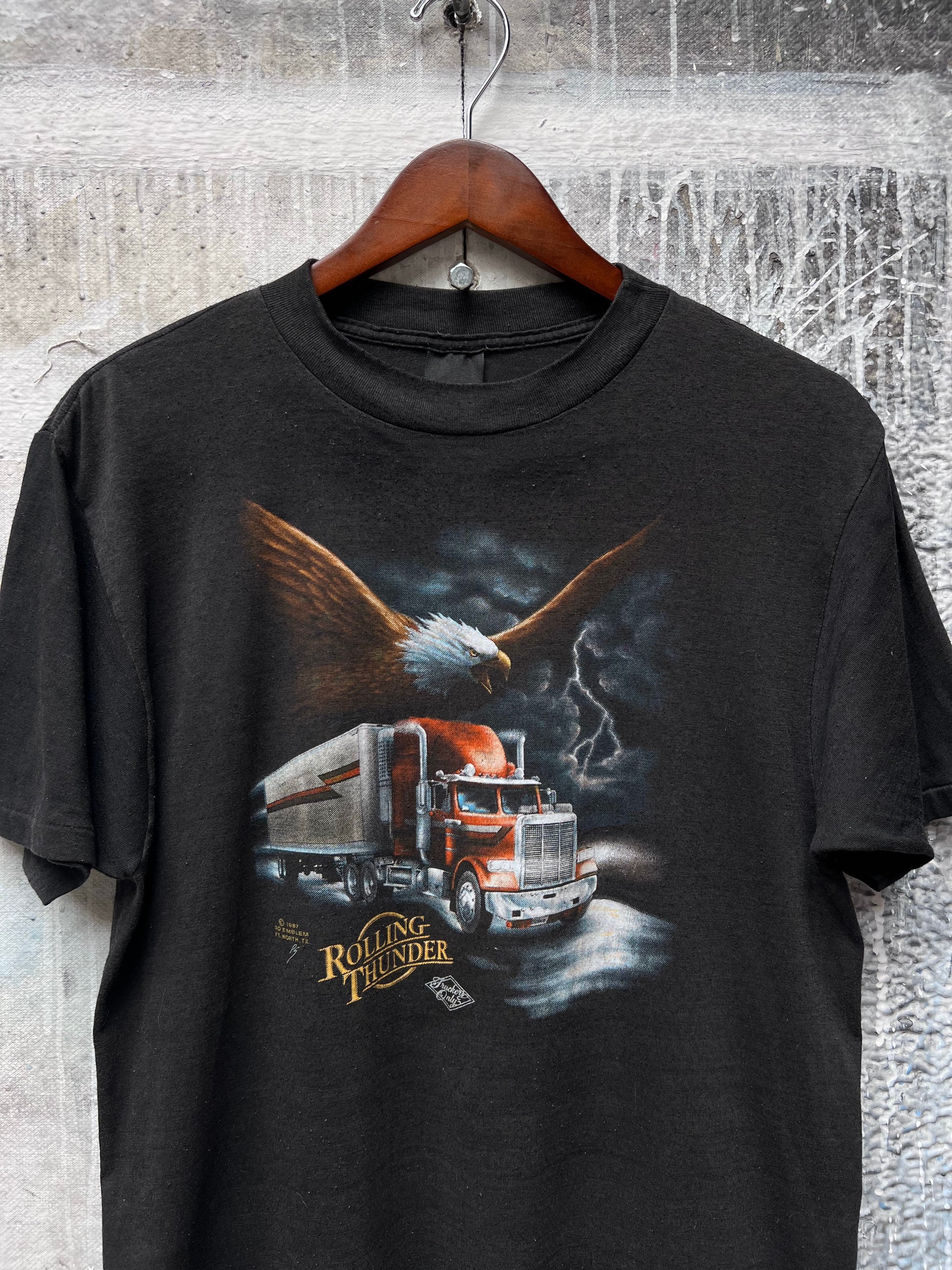 Vintage Harley-davidson Rolling Thunder Black T Shirt Tee