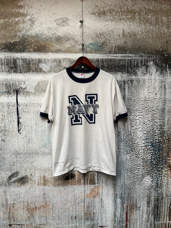 US Navy '80s T-shirt Stencil Naval Academy - Etsy