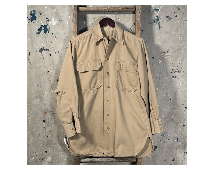 Distressed WWII 1940s Khaki Shirt