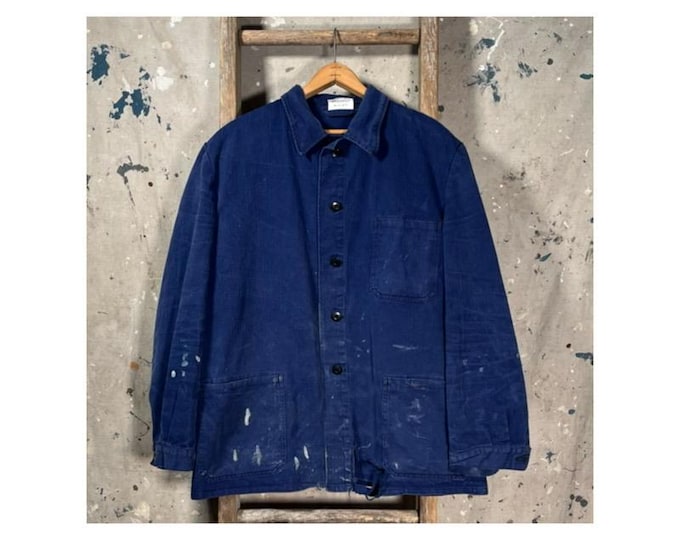 Painty Herringbone Twill Chore Jacket