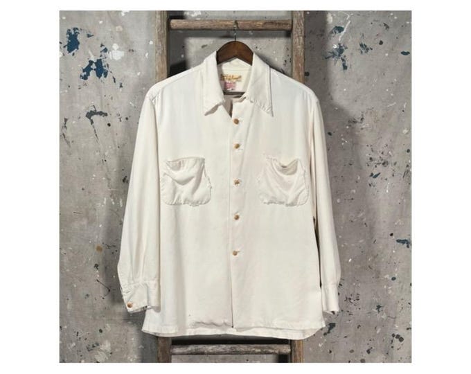 1940s / 50s Rayon Loop Collar Shirt