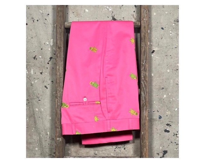 1970s / 80s Turtles Embroidered Trousers 33 waist