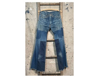 Patchwork 1960s / 70s Bell Bottom Jeans Edwin