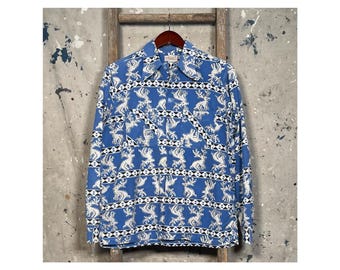 1940s Reindeer Aztec Print Flannel by Mohawk Sportswear