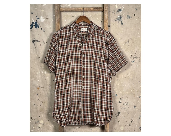 1960s Ivy League Plaid Shirt By Elbeco