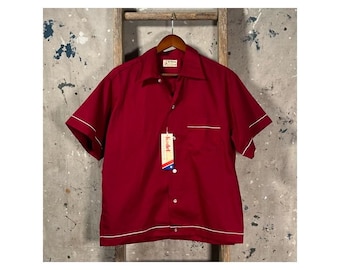 Burgundy 1970s Bowling Shirt *Deadstock