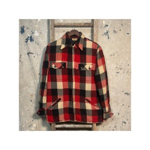 1950s Wool Shirt Jacket Buffalo Plaid