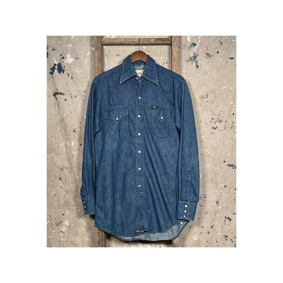 Lee × Ameri Vintage DENIM SHIRT 1970s LEE Denim Western Shirt - Etsy