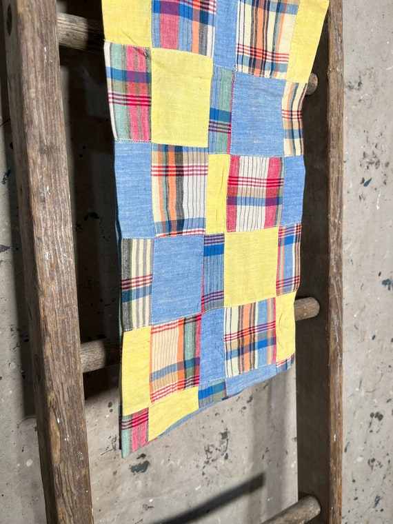 Madras Plaid 1960s Yellow Patchwork Trousers - image 8