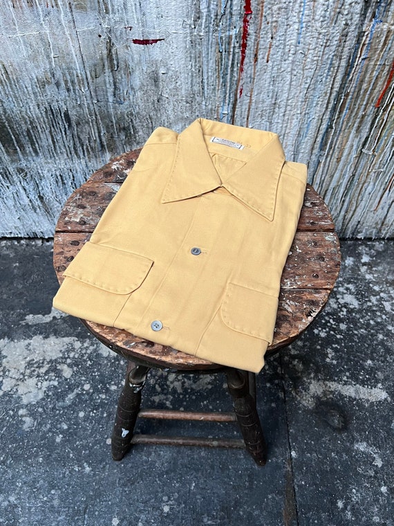 NOS 1940s Rayon Arrow Gabanaro Loop Collar Shirt - image 1