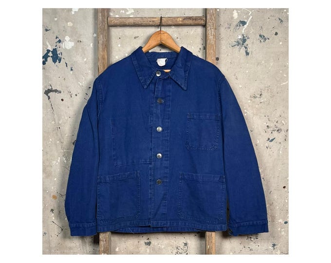 Blue Cotton Twill Chore Jacket