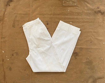 28 Cintura 1940s / 50s Pantalón Blanco