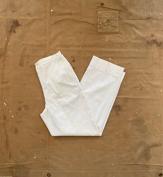 28 Waist 1940s / 50s White Trousers - image 1