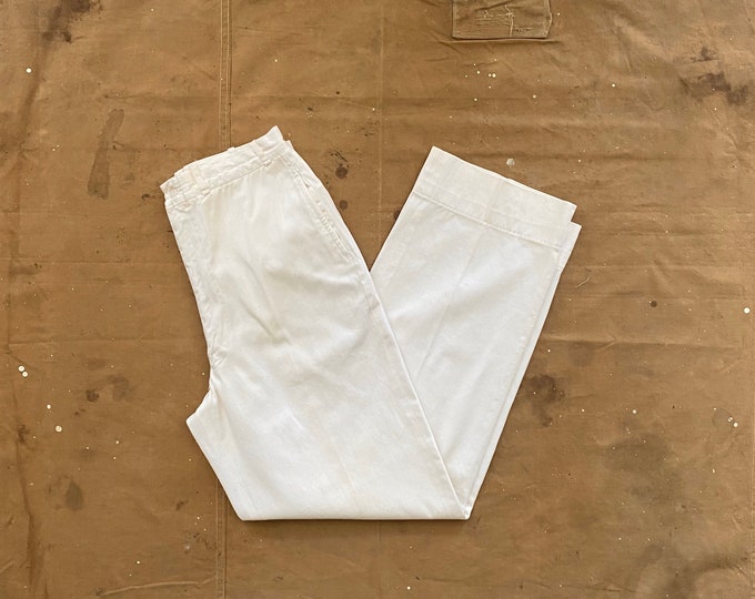 28 Waist 1940s / 50s White Trousers