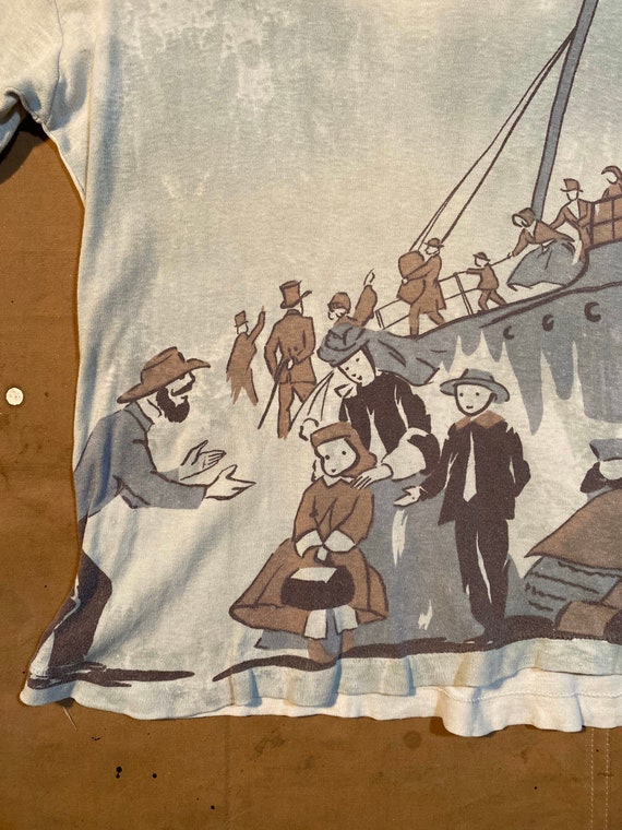 1960s Art T-shirt Ship Scene - image 6