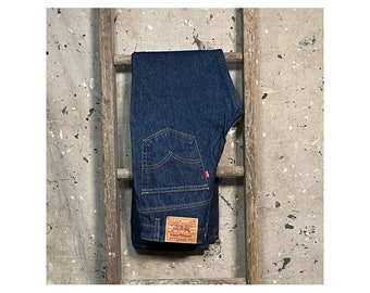 Vintage 80s Levi's 517 Orange Tab Red Batwing Dark Wash Natural