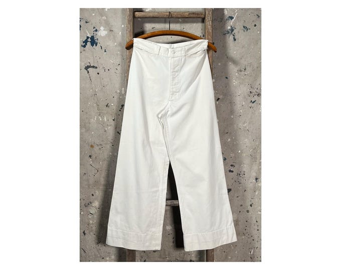 1940s White Trousers USN Sailor Pants