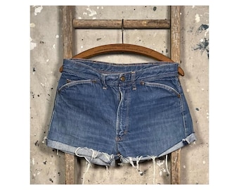 Roebucks 1960s Cut Off Denim Shorts Selvedge