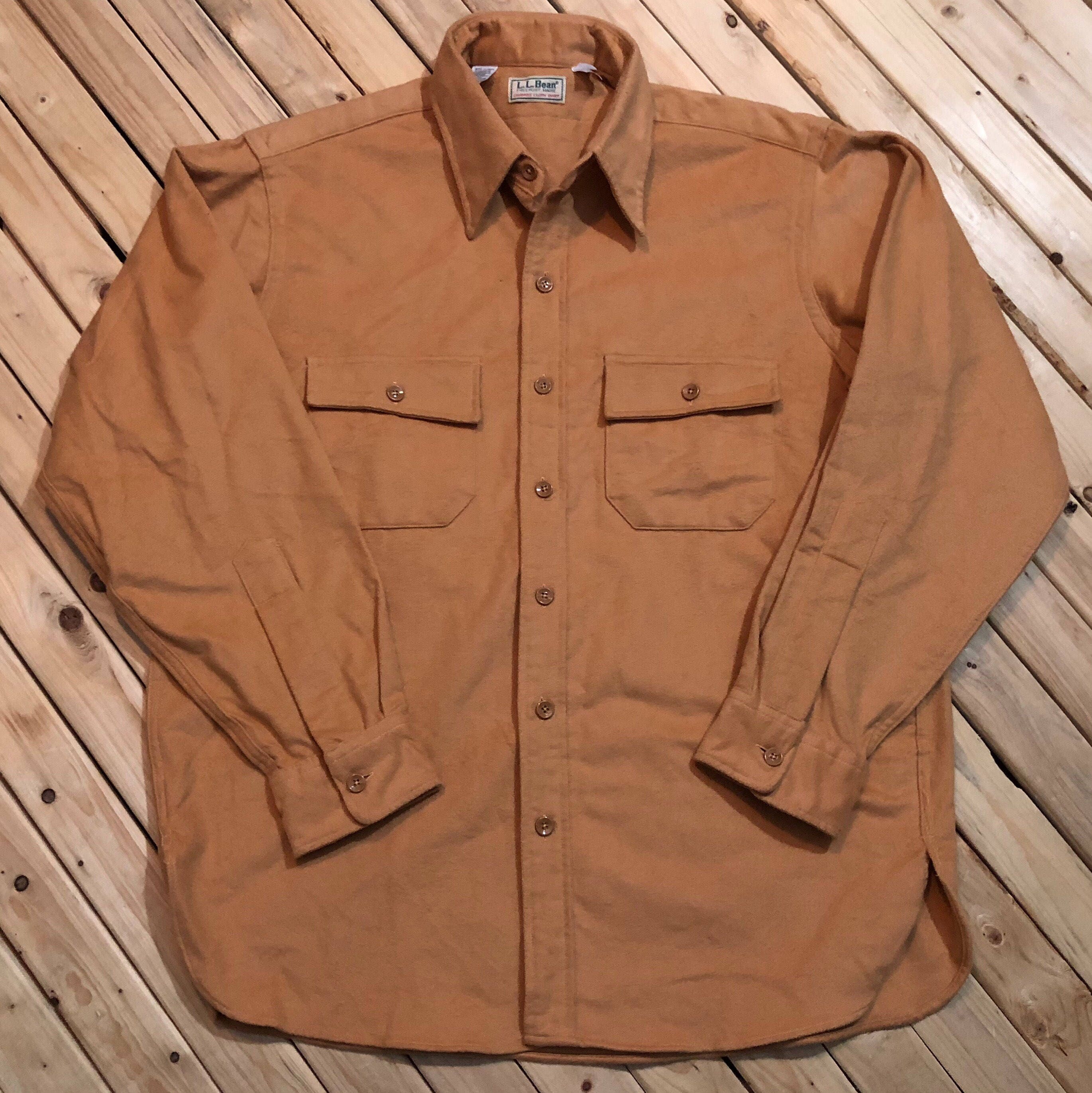 1980s LL Bean Chamois Shirt Made in USA 16.5 Button Down Shirt Like New